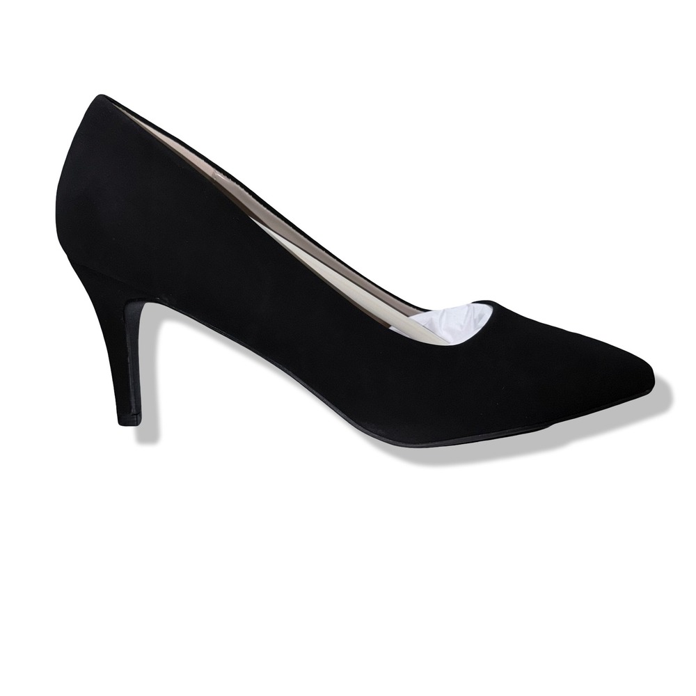NIB Dream Pairs Women Black Nubuck Pointed Toe Stiletto Heel Pumps Shoes Sz 9 - Picture 7 of 14
